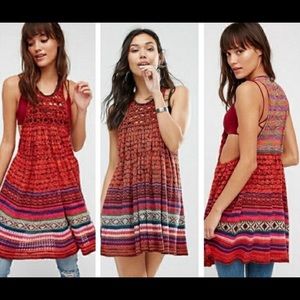 NWTFree people size M crochet dress button at neck dress in perfect condition